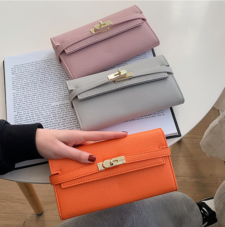 New Women's Long Triple Fold Flip Wallets Pu Purse Ladies Card Holder Cash Envelope Pocket Handbags Wallet