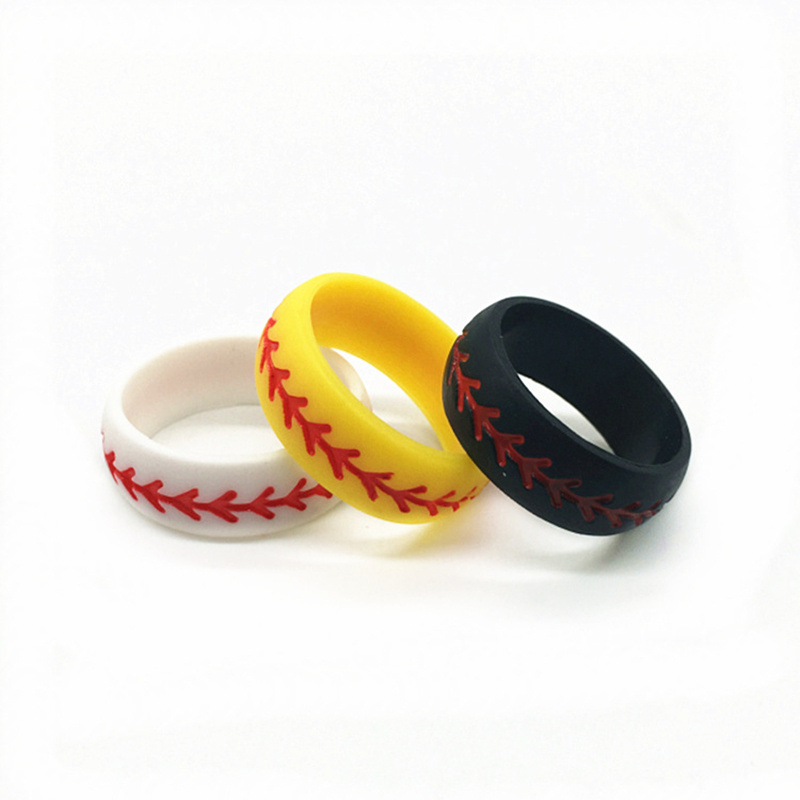 New Silicone Ring Custom Sports-Style Softball Baseball Couples Valentine's Day Silicone Ring