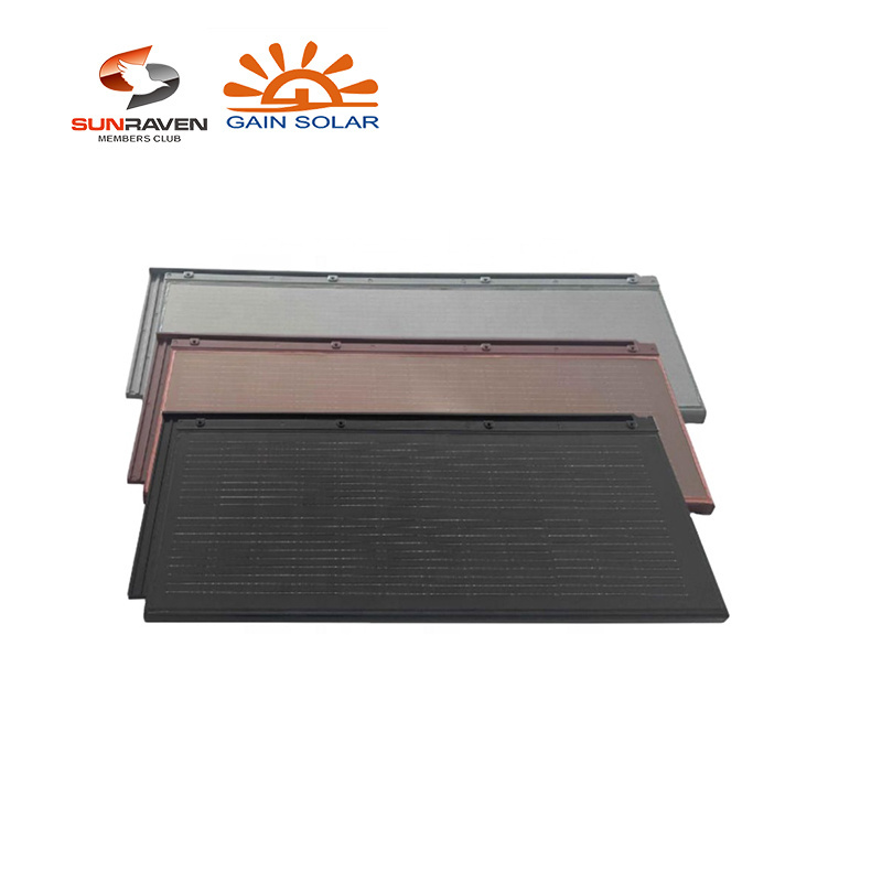 BIPV Roofing System Innovative Design Of Photovoltaic Green Energy Building Material Solar Shingle Roof Tiles