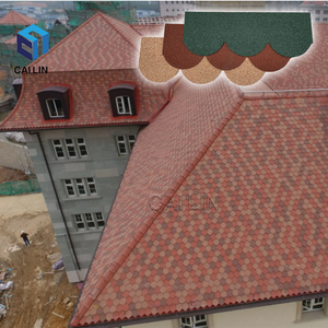 Eco-friendly Roofing Material Factory Price Galvanlume Stone Color Coated Metal Roof Tiles