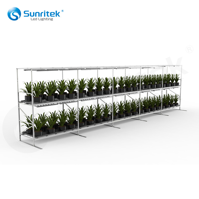 Commercial Vertical farming mobile multi-tier grow rack growing tray grow shelf for hydroponics