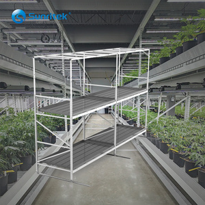 Commercial Vertical farming mobile multi-tier grow rack growing tray grow shelf for hydroponics