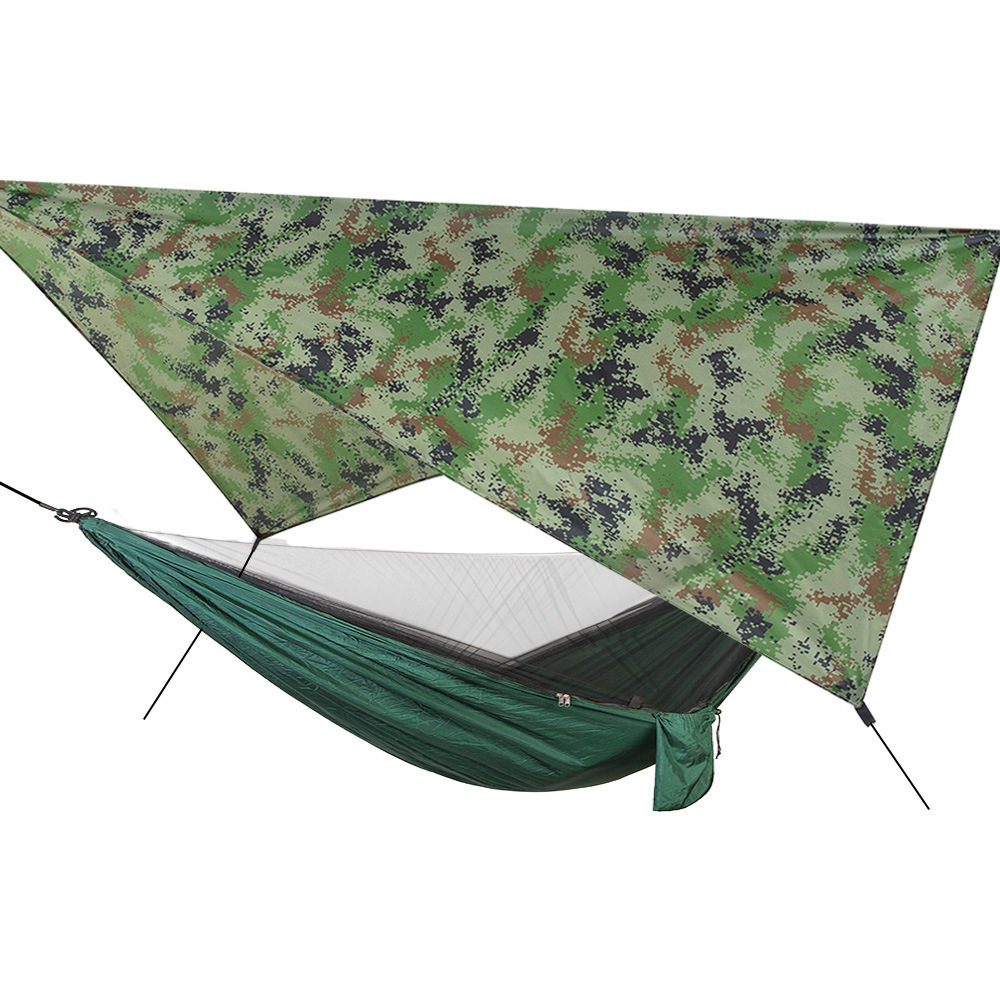 wholesale Hot Sale high quality Polyester Silver Waterproof Fabric Camping Tarp With Hammock And Polyester Mosquito Net