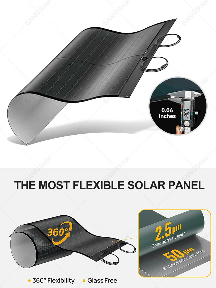 120W 200W Light Weight 100% Flexible CIGS Thin Film Solar Module Flexible Mini Solar Panel Customized IP68 300w cigs solar