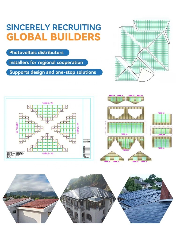 Monocrystalline photovoltaic solar power panels solar energy products solar power bank bipv solar roof tile