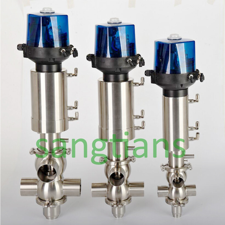 Food grade Pneumatic actuator Reversing Valve stainless steel mix proof valve