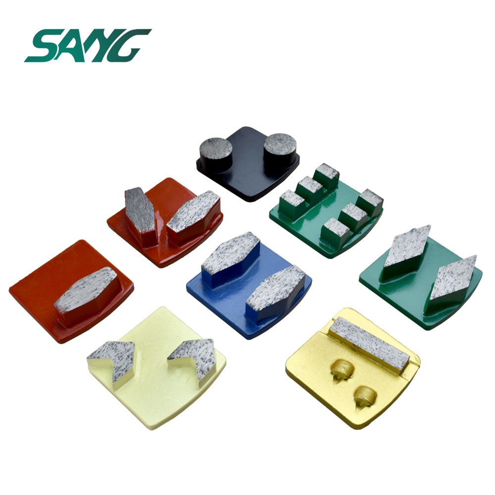 Diamond redi lock  block abrasive tool concrete floor grinding shoes trapezoid grinding segment for floor grinder