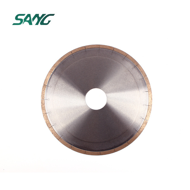 Hot-pressed Diamond Saw Blade Continuous Hook Slot Lower Noise Continue Rim Saw Blades for ceramic porcelain tile dekton