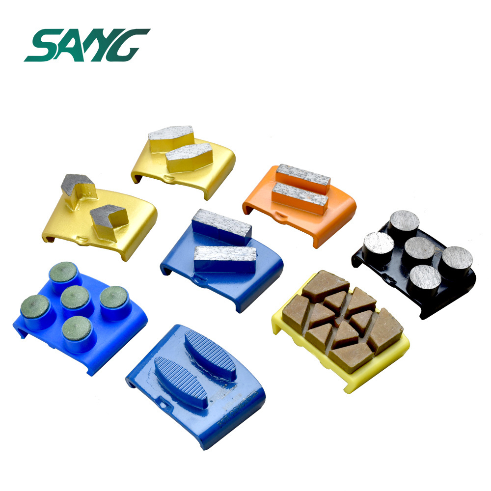 Diamond redi lock  block abrasive tool concrete floor grinding shoes trapezoid grinding segment for floor grinder