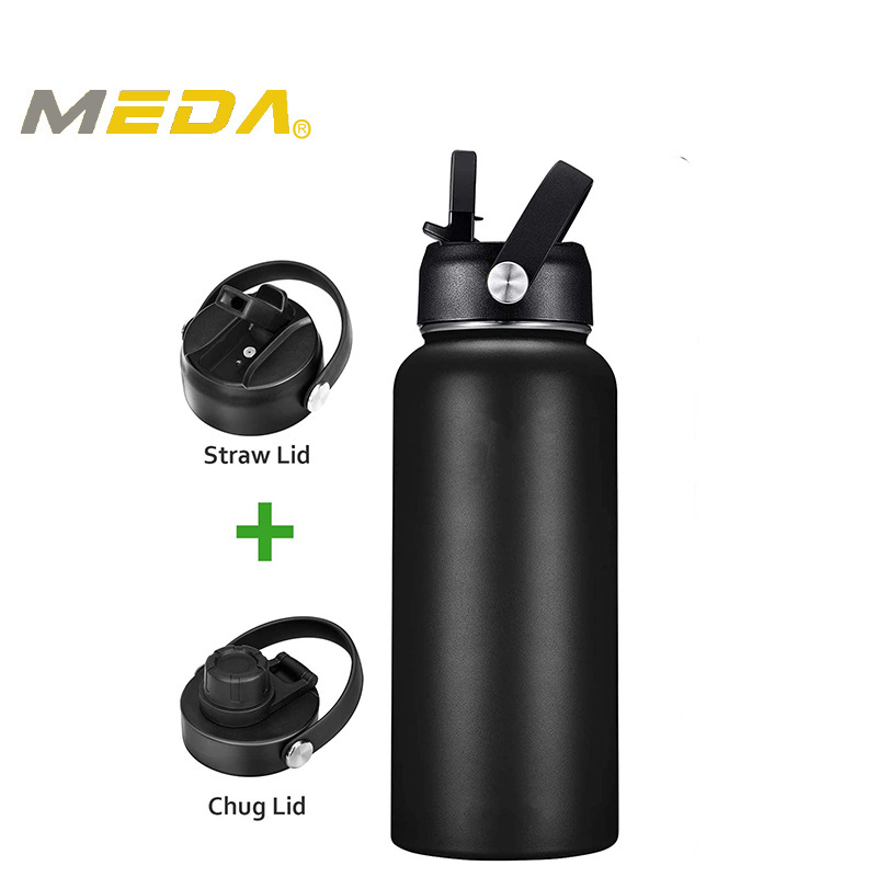 32 oz Double Insulated Water Bottle Leak proof Stainless Steel Thermos Bottle with changeable lid