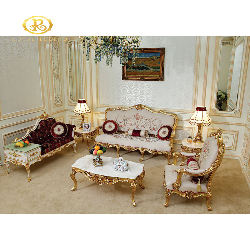 French Style Classic Living Room Sofa Set Antique Furniture