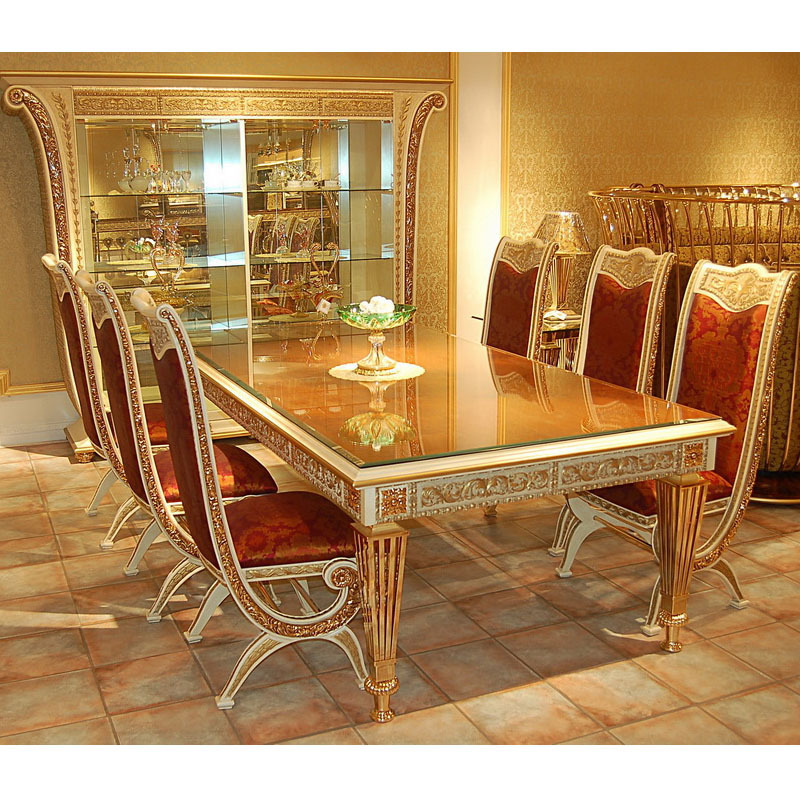 High Quality European Classical Dining Room Table Set Restaurant French Royal Furniture Tables