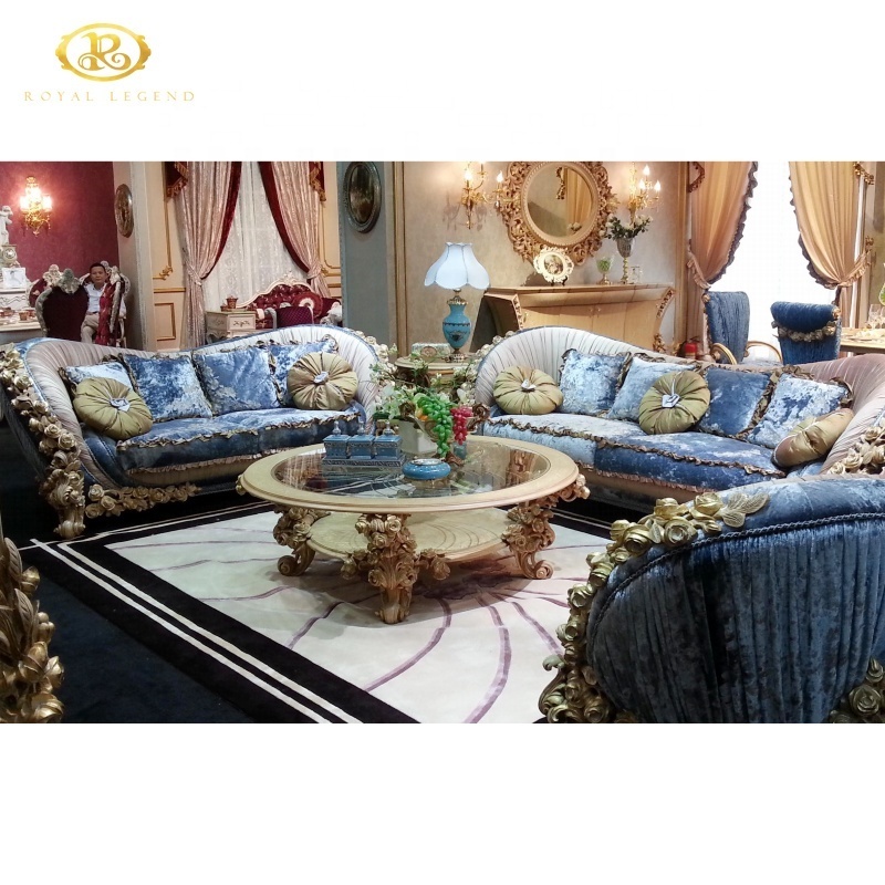 Luxurious French Furniture Classical Living Room Furniture Solid Wood Royal Style Antique Furniture