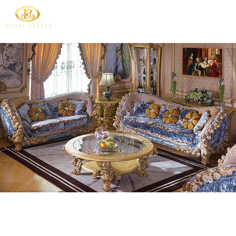 Luxurious French Furniture Classical Living Room Furniture Solid Wood Royal Style Antique Furniture