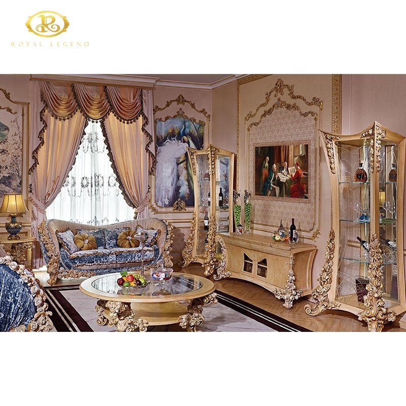 Luxurious French Furniture Classical Living Room Furniture Solid Wood Royal Style Antique Furniture