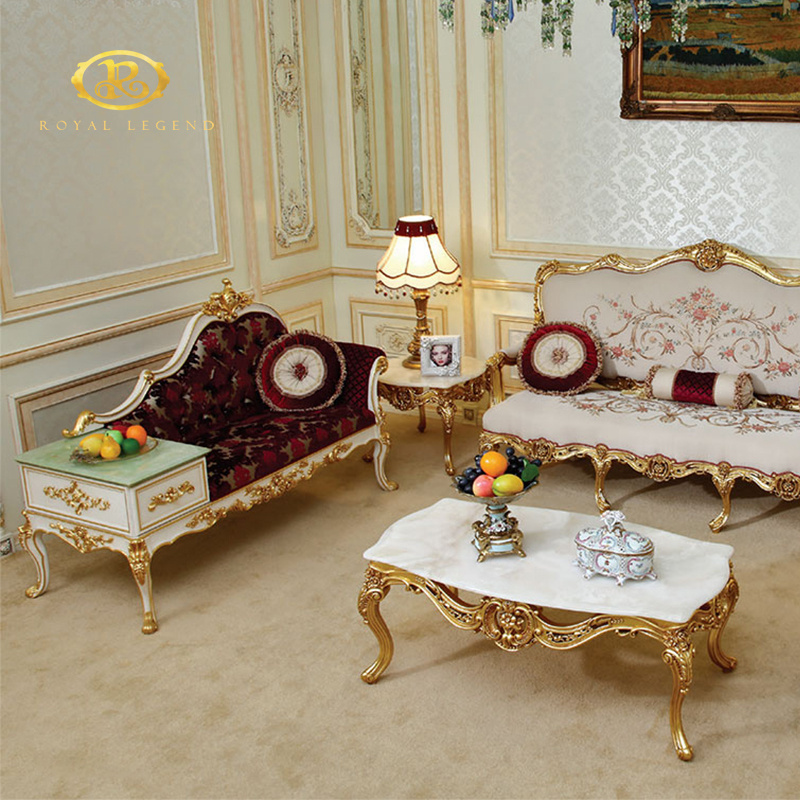 French Style Classic Living Room Sofa Set Antique Furniture