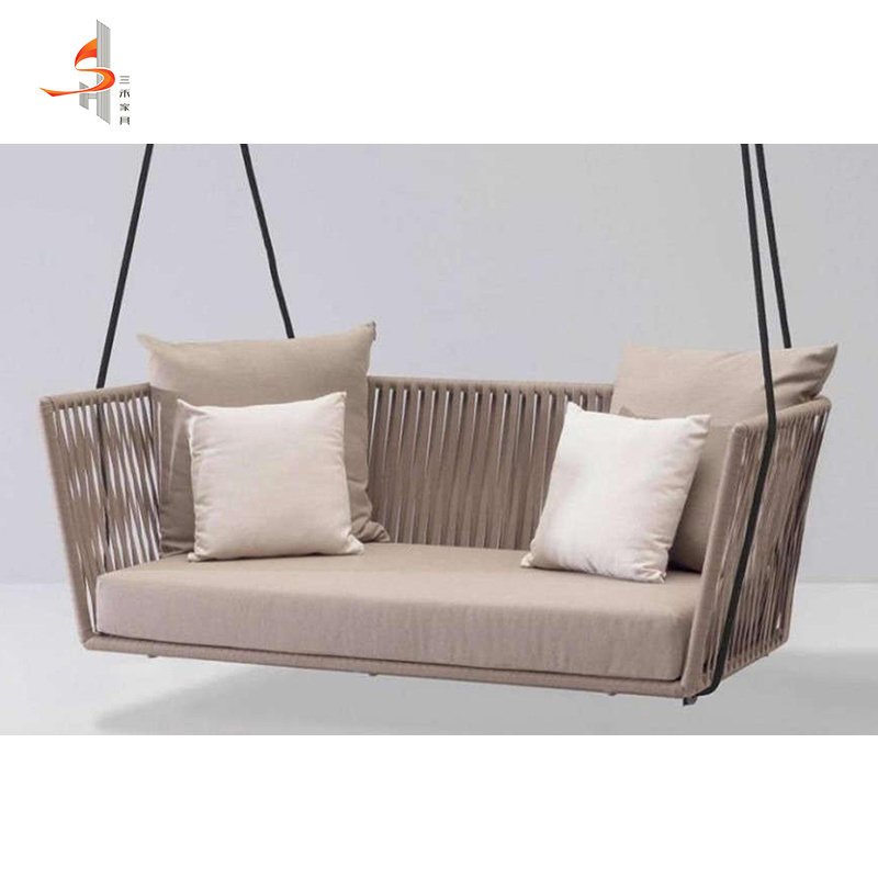 Modern Luxury Hotel Villa Outdoor Daybed Sofa Lounge Front Door Porch Swing Double Chair For 2 Person Kids Swing Chair