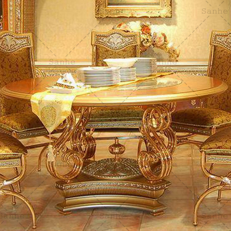 High Quality European Classical Dining Room Table Set Restaurant French Royal Furniture Tables