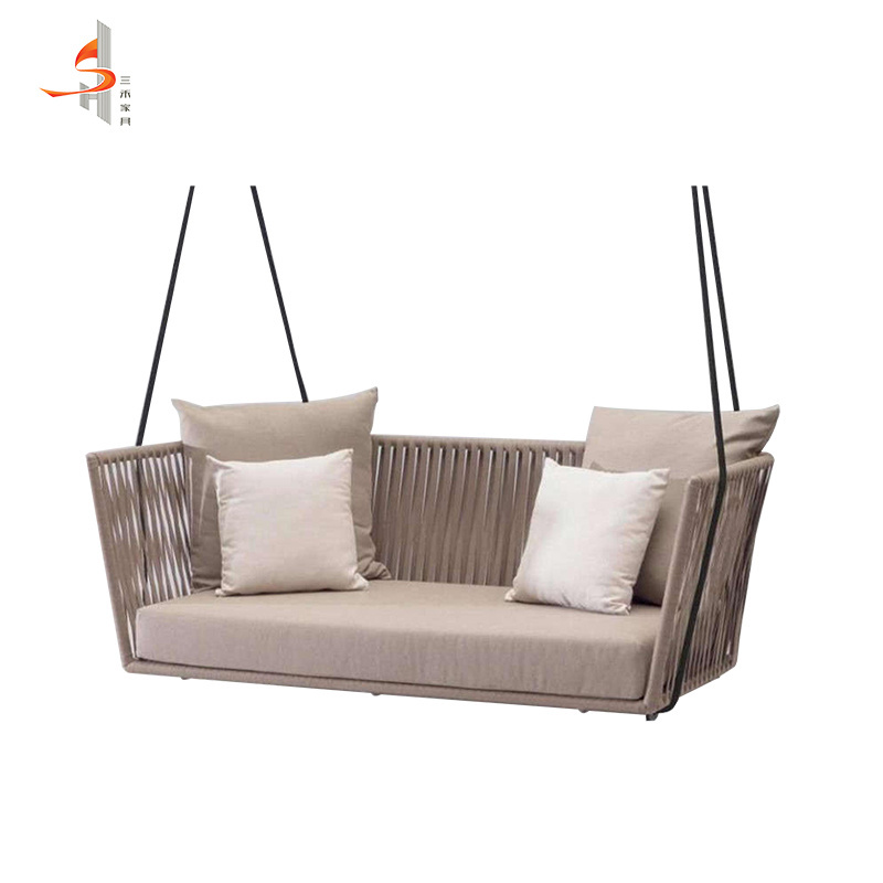 Modern Luxury Hotel Villa Outdoor Daybed Sofa Lounge Front Door Porch Swing Double Chair For 2 Person Kids Swing Chair