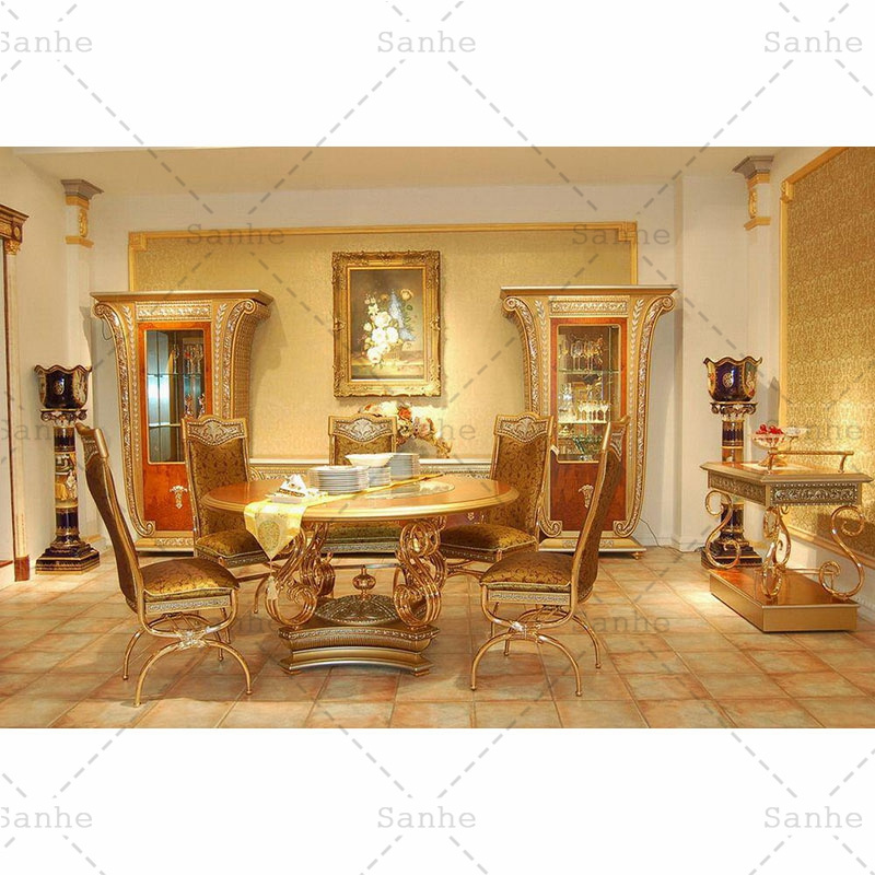 High Quality European Classical Dining Room Table Set Restaurant French Royal Furniture Tables