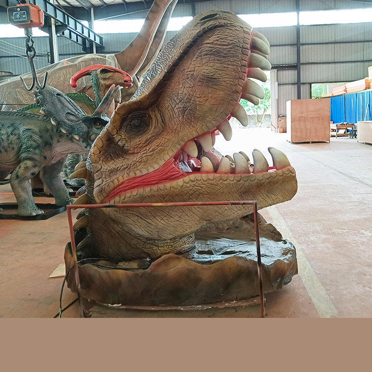 Customizable Amusement Park Dinosaur Ride Moving Animatronic Dinosaur Head T rex Swing Chair for Kids