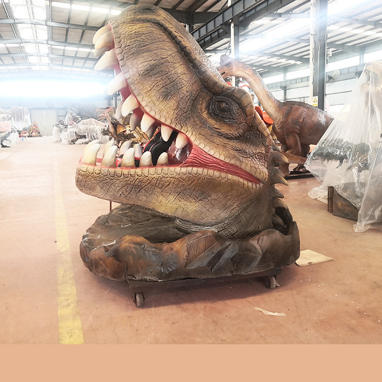 Customizable Amusement Park Dinosaur Ride Moving Animatronic Dinosaur Head T rex Swing Chair for Kids