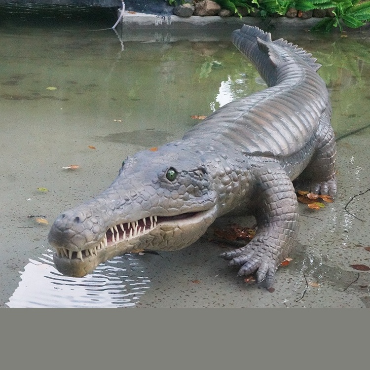 Zoo Park Simulation animal Realistic Alligator Life Size Animatronic Crocodile For Sale