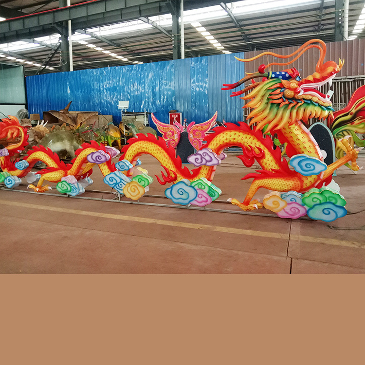 Outdoor Lantern Decoration Dragon New Year Chinese Cloth Large Silk Lantern Chinese Dragon Lantern for Mall 2024 Decor