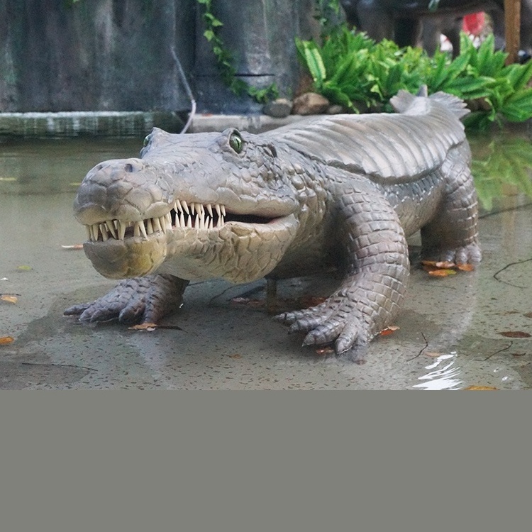 Zoo Park Simulation animal Realistic Alligator Life Size Animatronic Crocodile For Sale