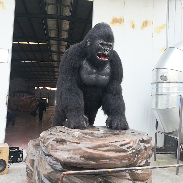 High Simulation Amusement Animatronics Realistic King Kong Animatronic Gorilla Statue Animatronic Animal for sale