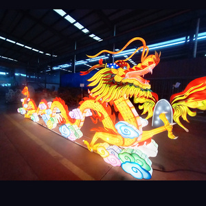 Outdoor Lantern Decoration Dragon New Year Chinese Cloth Large Silk Lantern Chinese Dragon Lantern for Mall 2024 Decor