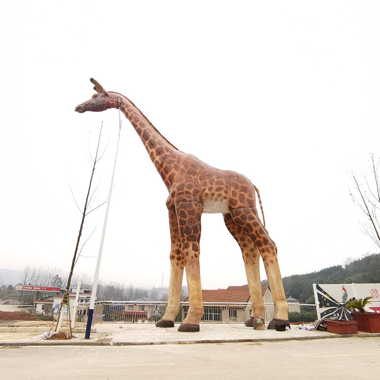 Zoo park large life size animatronic animal giraffe statue for attract customers