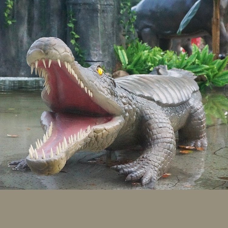 Zoo Park Simulation animal Realistic Alligator Life Size Animatronic Crocodile For Sale