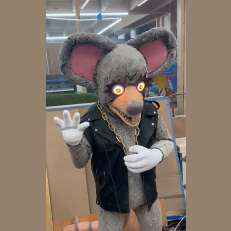 Funny Customized Animatronics Robot Model Moving Mouse Rat Singing Statue Animal Animatronic for sale