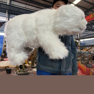 Sanhe Robot Hand Craft Simulation Baby Animal Animatronic Realistic Polar Bear Hand Puppet for Show