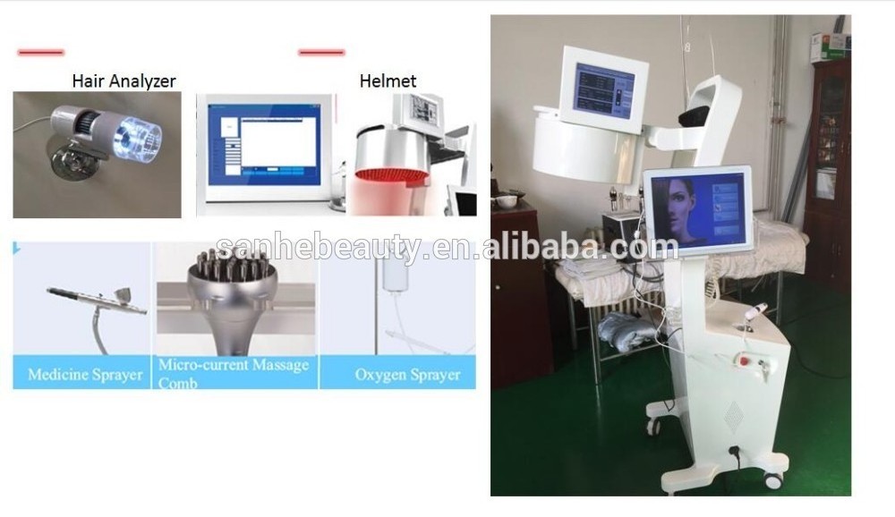 Newest high frequency 808nm 650nm red laser Hair Loss Treatment / hair restorer / hair growth treatment machine with CE