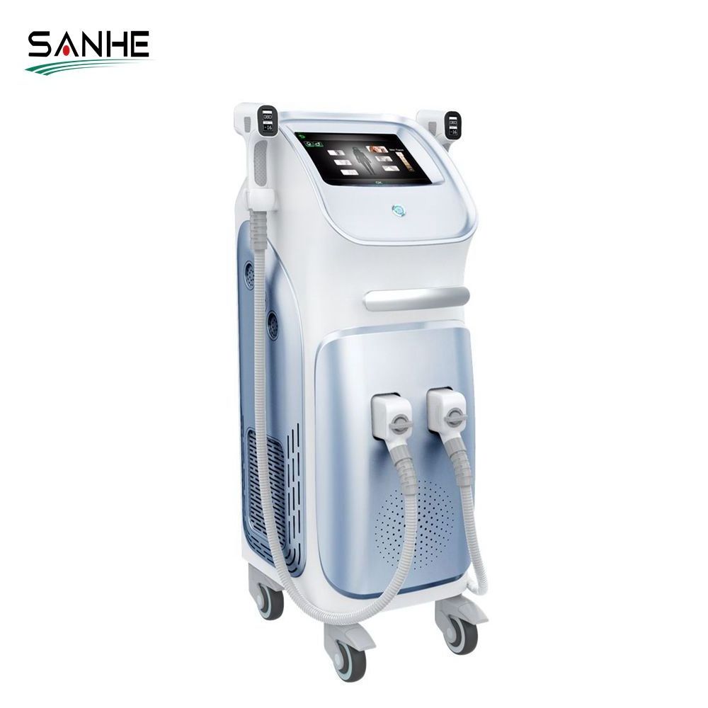 SANHE Double Handles Depilacion Laser Diode 808Nm Diodo Laser 3 Wavelengths Hair Removal Machine