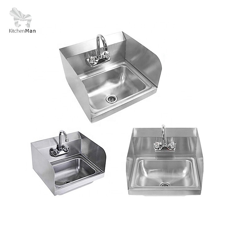 17X17 inch perfect 304 stainless steel  utility hand wash sink commercial sink wall sink