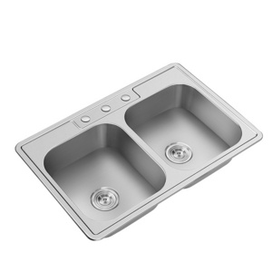 Durable Commercial Water Farm House Washing Kitchen Sink Double Bowl Rectangular Stainless Steel Sinks