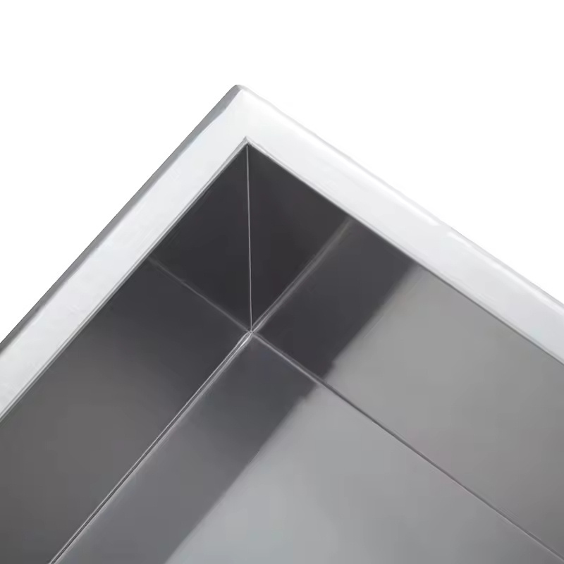 Best Fashion Super Deep good quality drop in handmade double bowl ss304 stainless steel square kitchen sink