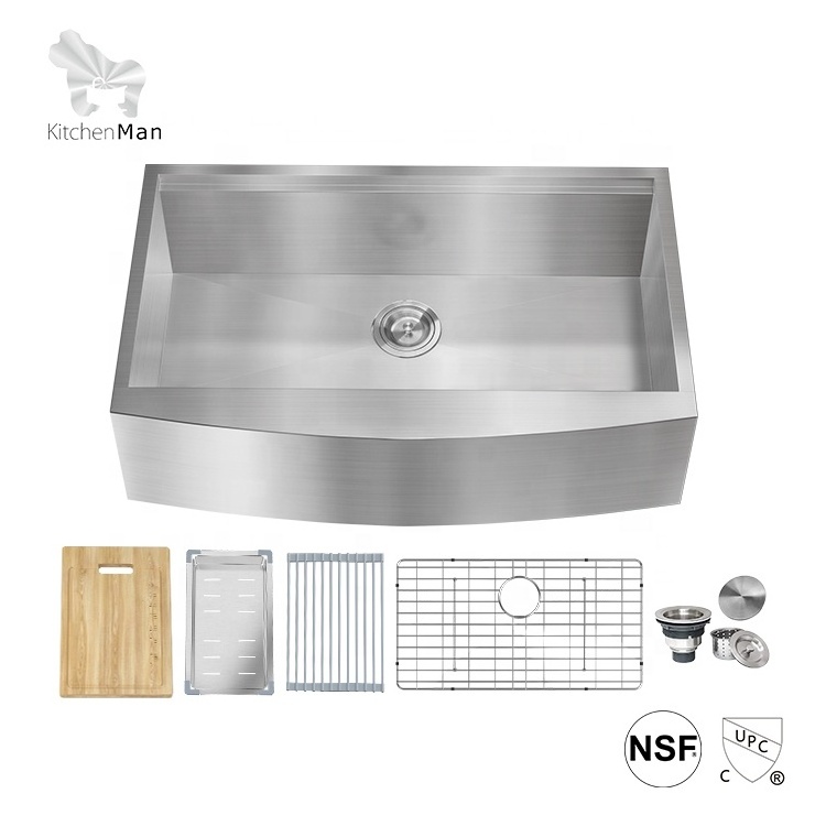 Sanhe KMan Stainless Steel Single Bowl Farm SInk Apron Farmhouse Kitchen Sink