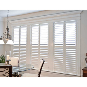 PVC plantation automated window european external window folding horizontal magnetic norman shutters interior movable