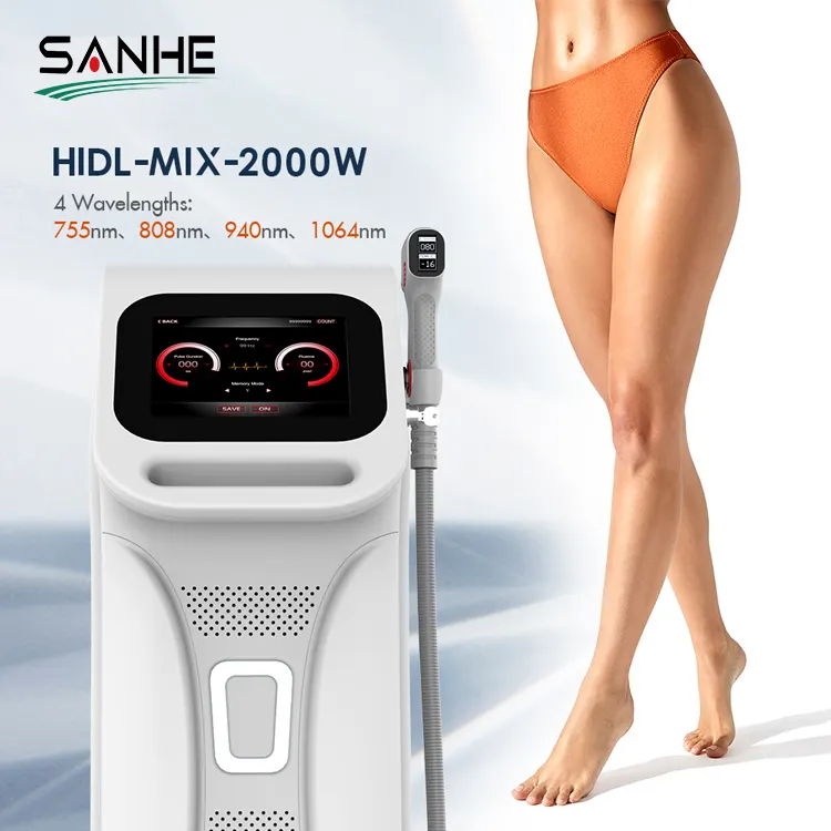 2024 Hot Dual Heads Ice Titanium 2000w Laser Bar Hair Removal Diode Laser 755 808 940 1064 Diode Laser 3 waves sell