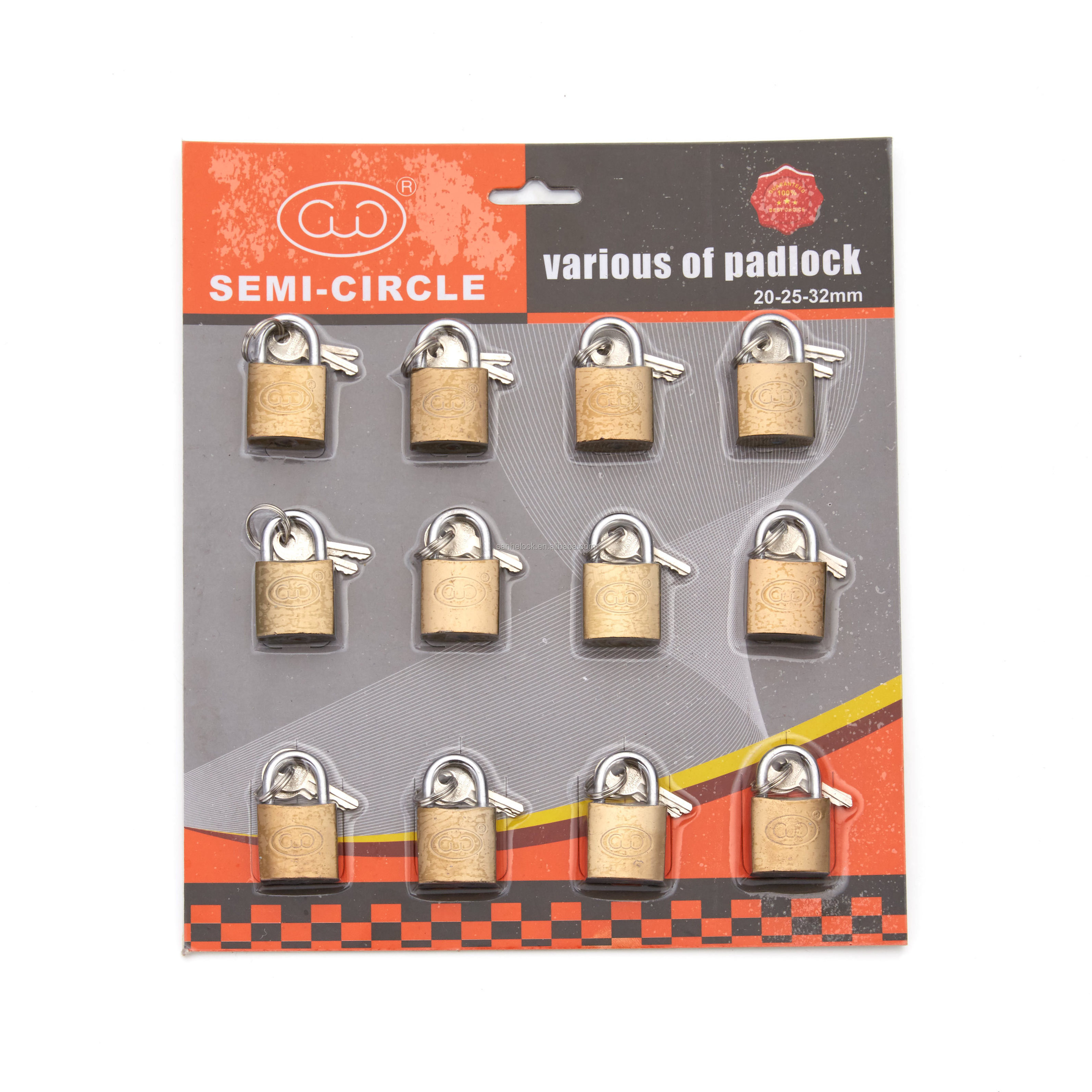 Samhoo Fast Delivery Customized Padlock Top Security Steel Shackle Hardened Candado Brass Copper Padlocks