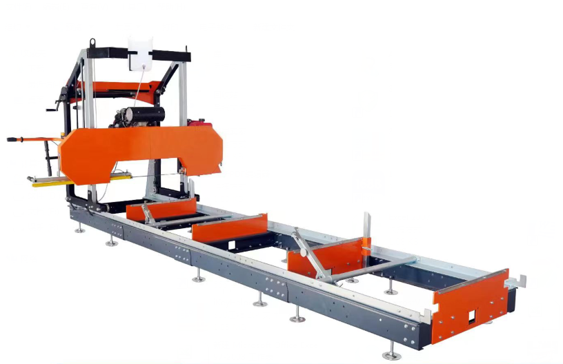 26'' horizontal woodworking machinery portable sawmill band saw mill  with trailer for sale