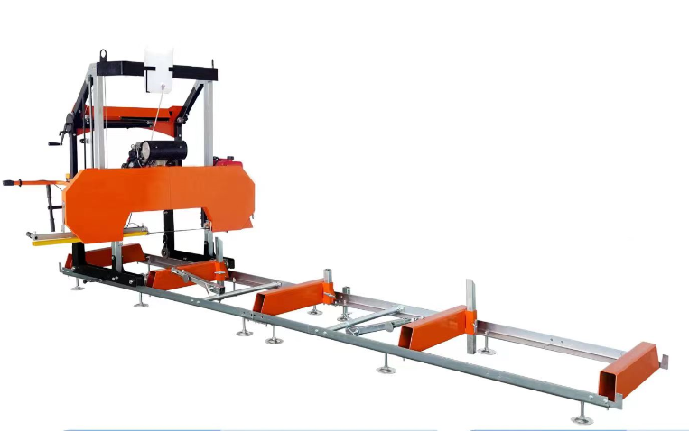 26'' horizontal woodworking machinery portable sawmill band saw mill  with trailer for sale