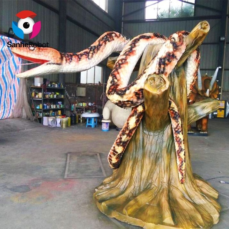 Theme Park Lifelike Artificial Animatronic Rubber Snake