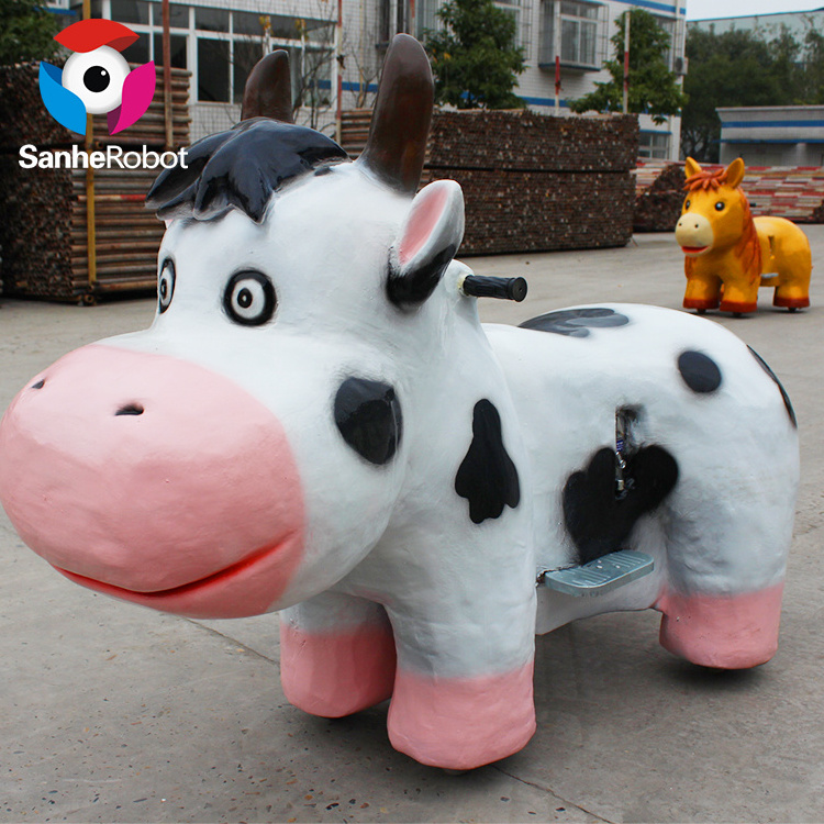 Sanhe Robot New Lovely Electric Dairy Cow custom kids toy ride on cars