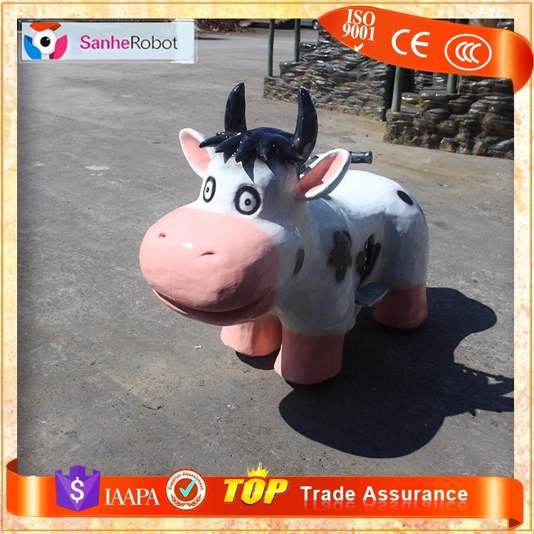 Sanhe Robot New Lovely Electric Dairy Cow custom kids toy ride on cars