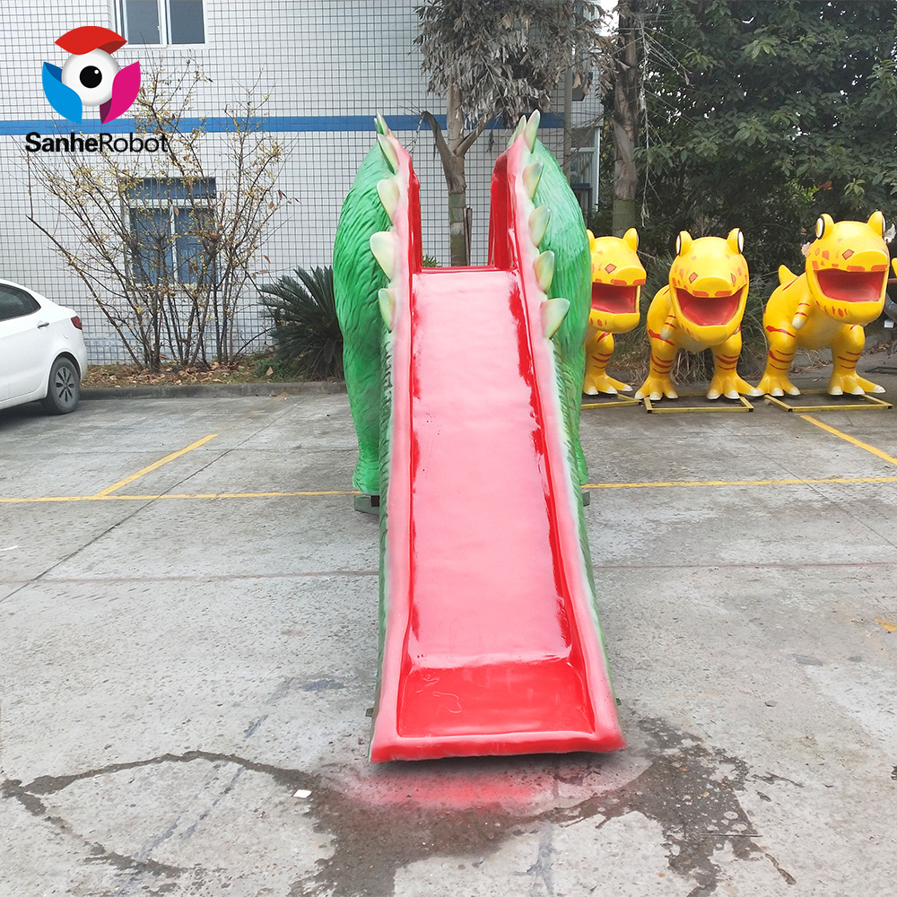 Amusement Park Fiberglass Cartoon Dinosaur Slide for Sale